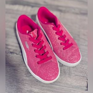 Puma kids glittered sneakers.